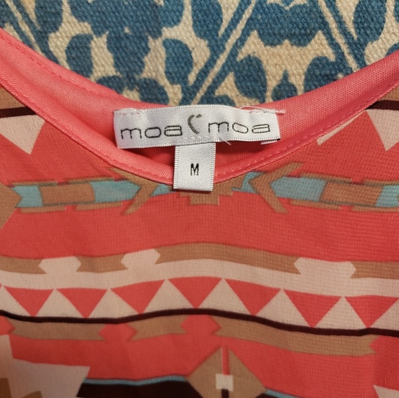 Moa Moa M coral tribal print tank - Picture 3 of 4